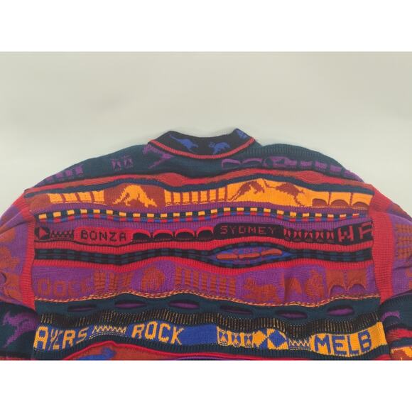 Vintage Emaroo Crazy 3D Knit Pullover Australia Theme 90s Jumper Size:14 - Picture 14 of 16